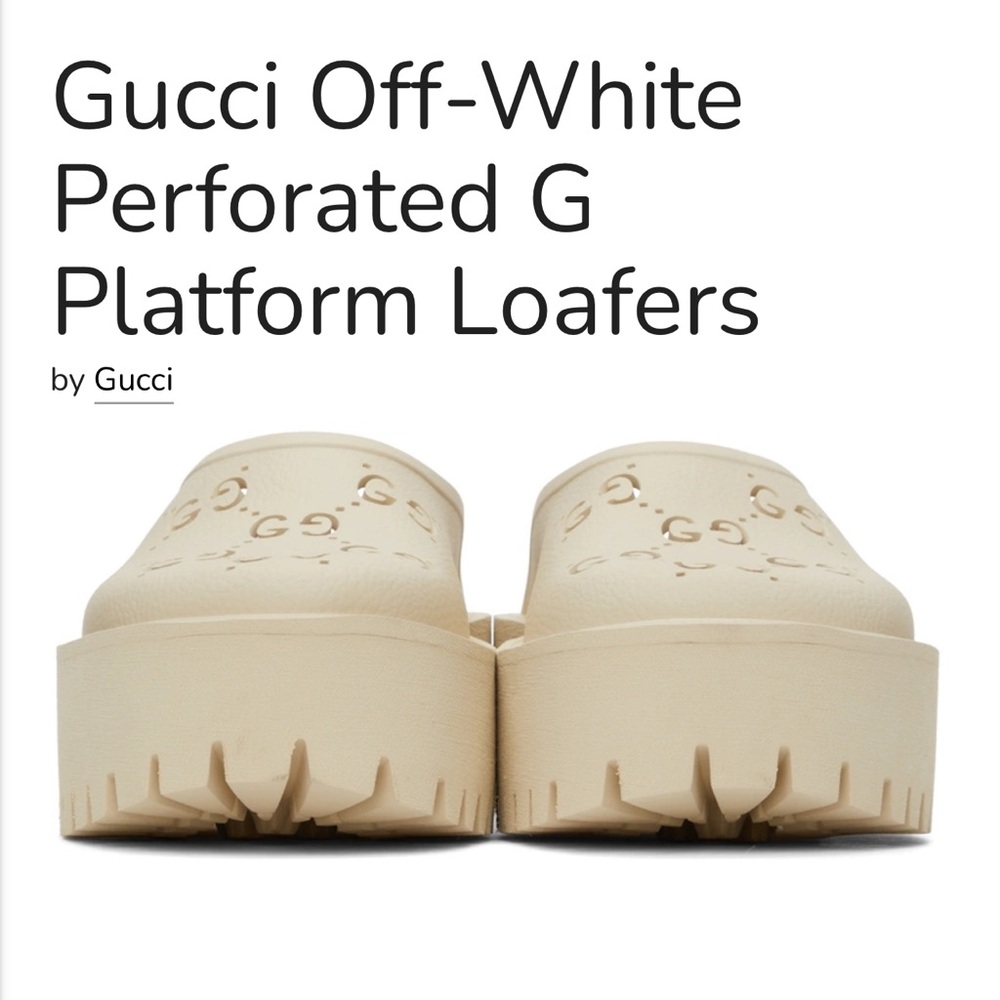 Gucci Cream Perforated G Mules